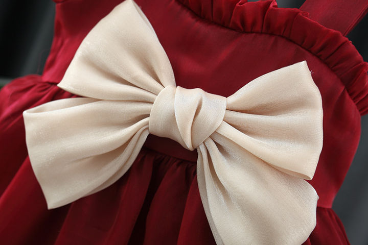 Summer%20Red%20Bow%20Baby%20Girl%20Princess%20Dress%20Ruffle%20Solid%20Color%20Infant%20Sling%20Dress%20Christmas%20Wedding%20Party%20Girls%20Children'S%20Clothing%20(0-3%20Years)%20-%20Image%207