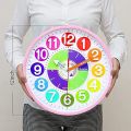 Silent Non-Ticking Kids Teaching Wall Clock 30 Cm, Educational Clock with 3D Numbers for Classrooms, Bedrooms, and Play Areas. 