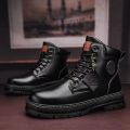 Japanese Men's Martin Boots Men's Height Increasing Insole Korean Men's Shoes Martin Boots Winter British Style Labor Protection Shoes Imported. 