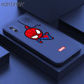 Hontinga for iPhone X XS Back Cover Spiderman Spider Man Phone Case Square Soft Liquid Silicone Mobile Cover. 