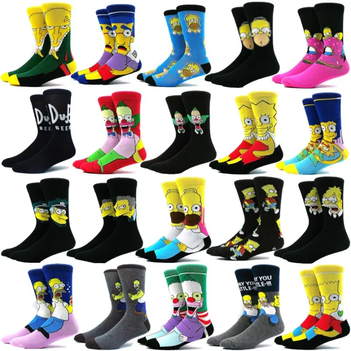 Simpsons%20Cartoon%20Anime%20Funny%20Socks%20Men%20Hip%20Hop%20Print%20Novelty%20Crazy%20Sokken%20Hip%20Hop%20Unisex%20Comfortable%20Skateboard%20Happy%20Meias%20-%20Image%208