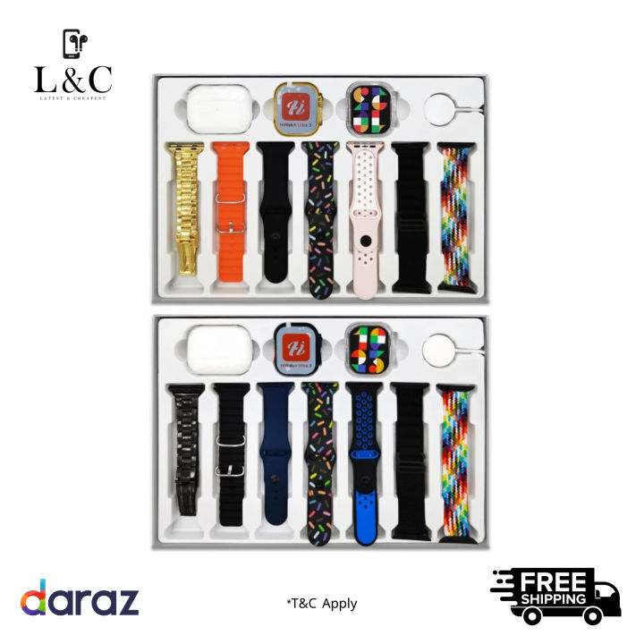 Hiwatch%20i20%20Ultra%202%20,%203%20MAX%20Suit%20SmartWatch%20+%20Airpods%20Pro%20with%20Transparent%20Screen%20Guard%20Watch%20with%20Seven%20Decorated%20Straps%20-%20Image%203