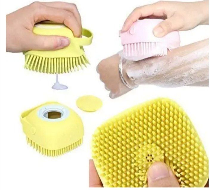Multifunction Bath Body Brush smbb Silicone Massage 2 in 1 with Shampoo Soap Shower Gel Dispenser Shower Body Massage Brush Body wash Scrubber Cleaning brush