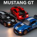model bike 1/24 Alloy Diecasts Car Model Mustang Shelby GT500 Sport Car Toy Simulation Sound Light with Pull Back Vehicle for Child GiftsParty Tableware. 
