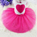 【Atoztide Store】(New) pet dog love heart gauze dress skirt Puppy Cat Rose clothes. 