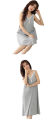 Yfashion Women's Plus Sized Nightdress Summer Sleeveless V-Neck Nightgown Breathable Loose Sleepwear With Pad. 