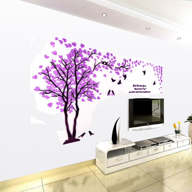 3D Tree Wall Stickers Crystal Acrylic Wall Decals Wall Nursery Living ...