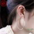 Super Big Hoop Earrings Round Women EarRings 5cm Silver Color Large Circle Creole Earring Huggies Personality Fashion Jewelry. 
