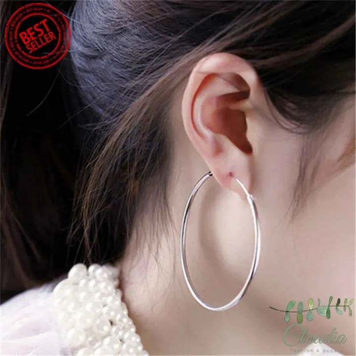 Super%20Big%20Hoop%20Earrings%20Round%20Women%20EarRings%205cm%20Silver%20Color%20Large%20Circle%20Creole%20Earring%20Huggies%20Personality%20Fashion%20Jewelry%20-%20Image%202