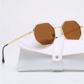 Trendy Metal Frame Spring Break Accessories Polygon Sun Glasses Shades Men's Sunglasses Hexagon Sunglasses for Women. 