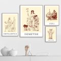 Ancient Greek Mythology Nine MusesPainting Classic Literature Art Canvas Posters And Prints Wall Pictures Feminist Room Decor. 