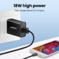 【18W USB-A】UGREEN Qualcomm Certified Quick Charge 3.0 QC 18W USB Charger Adapter QC3.0 Fast Wall Charger Mobile Phone Charger For Samsung Galaxy S24 S23 Ultra/A iPhone 16 15 Max Pro OPPO Reno 12 11/A/Find N Xiaomi 15 14 Pro Redmi K70 60 Pro Huawei Mate. 
