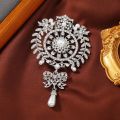 Exaggerated Vintage Women Luxury Baroque Pendant Rhinestone Large Brooches Pins Retro Middle Style Lady Party Banquet Badges Pin. 