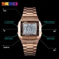 Skmei Men's Wristwatch 30M Waterproof Sport Wrist Watch Square Dial Stainless Steel Band Man Watch 1381. 