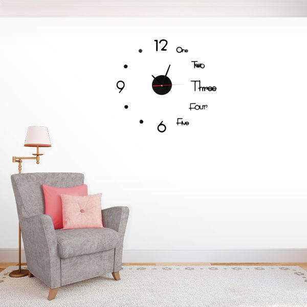 3D Acrylic Mirror Wall Clock - Modern Frameless Design