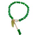 【Good sharing!】Guofeng New Chinese Style Bamboo Bracelet Female Girlfriend Couple High-grade Imitation Hetian Jade White Jade High-rise Bamboo Leaf Bracelet. 