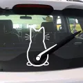 Funny Moving Tail Cat Car Sticker Window Wiper Decals Rear Windshield Sticker. 