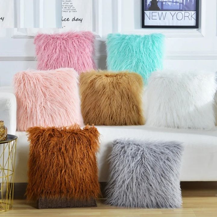Fluffy Comfortable Cute Sofa & Bed Decorative Pillows 12'' 12'' inches