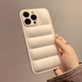 High-grade Down Jacket matte Bumper Anti-drop phone case for iphone X XR XS 12 13 11 114 Pro Max black white The Puffer cover.