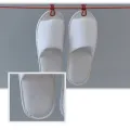 【WEJA】1Pair Hotel Slippers Thickened Disposable Home Guest Indoor Slippers Open Toe Non-slip Couple Travel Slippers. 