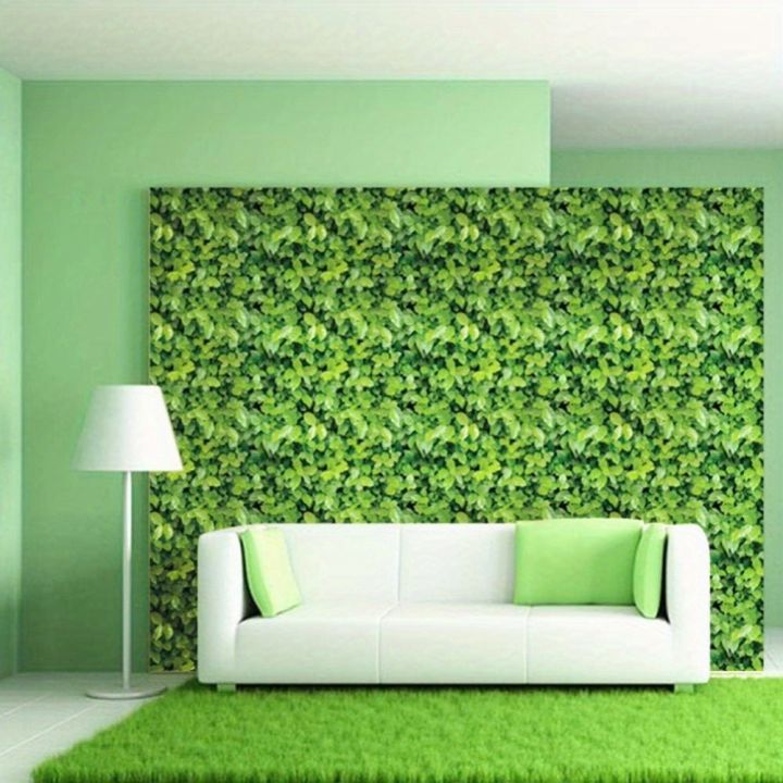 Self-Adhesive Wallpaper Green Leaf Contact Paper Waterproof Living Room ... - Green Living Room Refurbishment Inspiration