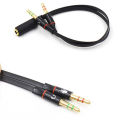 3.5mm TRRS Adapter 2 Male 1 Female mini 3.5mm Jack 4 pin Splitter Stereo Audio Microphone Flat Cable Socket to 2 3pin Connector Cologo. 