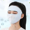 Sunscreen Mask Summer Ice Silk Anti-UV Outdoor Sports Cycling Bike Motorcycle Scarf Breathable Thin Women Half Face Cover Sunlight Mall. 