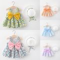 Baby Girls Dress 0 to 3 years old Summer Bow Floral Dress. 