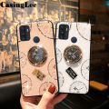 CasingLee For OPPO A53 case Navigation Magnetic Ring Holder Luxury Diamond clock Mirror Back  Cover OPPO A53 Phone cases cover Luxury with Lanyard. 