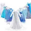 3 5 6 8 10 Years Girls Elsa 2 Costume Kids Halloween Cosplay Princess Dress Children Birthday Party Frocks Clothes Up. 