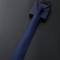Men's Business Dress Zipper Neck Tie Elegant Gentleman Shirt Tie Groom Wedding Blue Stripe Black Lazy Ties Clothing Accessories. 
