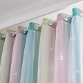 Star Curtains Stars Blackout Curtains for Kids Girls Bedroom Living Room Colorful Double Layer Star Window Curtains, 2 Panels (53Wx95L,Pink). 