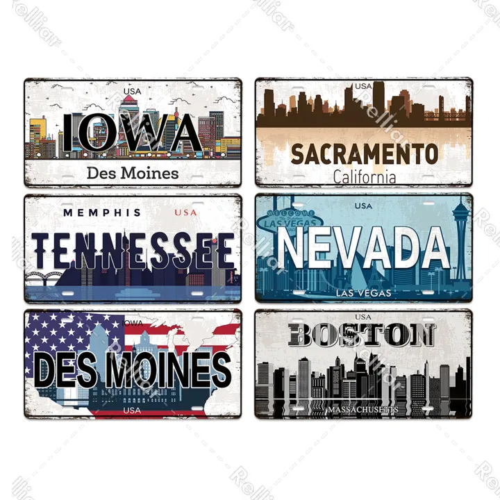 Country%20Metal%20Poster%20Vintage%20Plate%20Decor%20For%20Living%20Room%20Colorado%20Lansing%20Nevada%20Ohio%20Washington%20Plaque%20Garage%20Adorn%20-%20Image%207