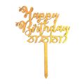 Happy Birthday Thaththa Father Wooden Cake Topper Gold Party Cake Decoration. 