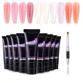 Monja 2 Pcs/Set 10 Styles Nail Art Set Acrylic Gel Dual End Painting Brush UV Gel Nail Extension Building DIY Manicure Tool Kits. 