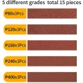 BRADOO 100X610MM Sanding Belt 15Pieces- 80/120/150/240/400 Grit Alumina Sanding Belt, Suitable for Wood Sanding. 