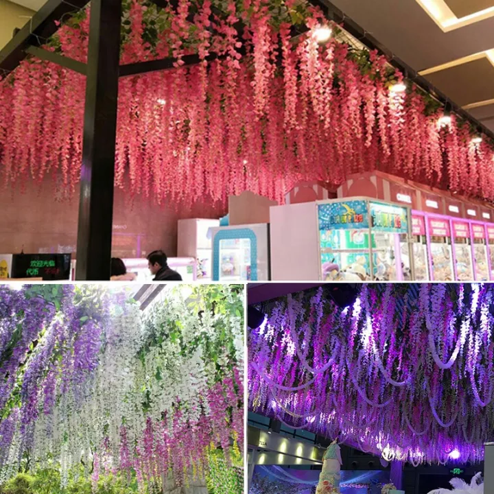 1Pcs%20Wisteria%20Artificial%20Flower%20Silk%20Vine%20Garland%20Hanging%20for%20Wedding%20Party%20Garden%20Outdoor%20Greenery%20Office%20Wall%20Decor%20-%20Image%202