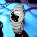 Trending Arabic Aura Watch Silver Gold Two Tone Stainless Steel Watch High End Luxury Quartz Analog Business Watch Trend Chain Fashion Watch Casual Men Arabian Wrist Watches For Boys Gents Woch - Black Blue White HF. 
