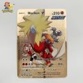 pokemon cards golden 22 Style NEW Pokemon Cards Gold Metal Pokemon Cards Spanish Hard Iron Cards Mewtwo Pikachu Gx Charizard Vmax Package Game CollParty Games Crafts. 