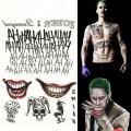 Waterproof Temporary tattoos Unique Colorful Long lasting Suicide Squad costume Fancy dress Batman for Halloween parties. 