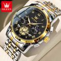OLEVS Luxury Watch for Man Quartz Sports Men Watch Waterproof Luminous Stainless Steel Chronograph Men's Watches Clock Blue. 