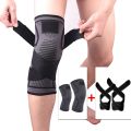 Skdk 2 Pcs Adjustable Knee Brace Support 3D Compression Gym Pain Relief Knee Pads Sleeve-L & Xl. 