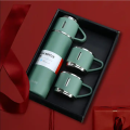 Romantic Premium Stainless Steel Thermo Flask- 500ml Vacuum Insulated Bottle with Two Cups - Hot & Cold Drinks - Multi Colors Gift Set. 