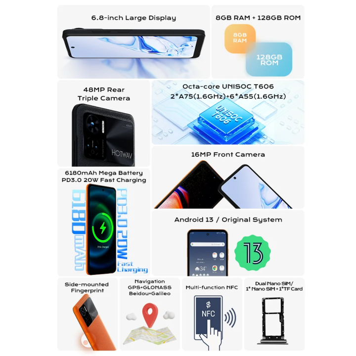 HOTWAV%20Note%2012%20Brand%20New%208GB%20Ram%20128GB%20Rom%20TRCSL%20approved%20Android%2013%20Smartphone%20with%206.8''%2090Hz%20Display%2048MP%20AI%20Triple%20Camera%206180mAh%20Battery%20PD3.0%2018W%20fast%20Charging%20Android%20Phone%20with%20Original%20Charger%20and%20cable%20and%20Back%20Cover%20with%20tempered%20glass%20-%20Image%203