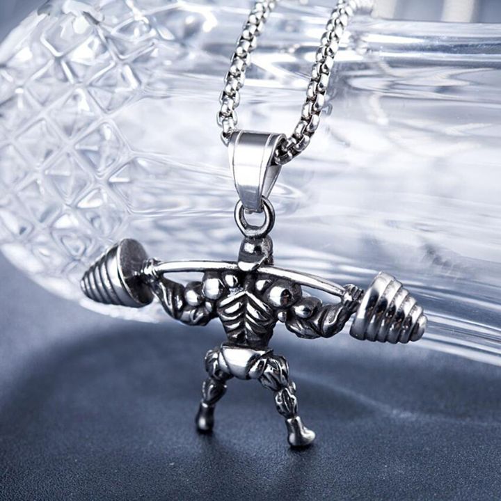 Fitness%20Bodybuilding%20Weightlifting%20Barbell%20Pendant%20Necklace%20Jewelry%20Accessory%20-%20Image%203