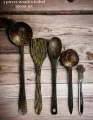 Kithul Wood Spoon 5 Pcs Set Good Quality For Multipurpose Kitchen Utensils. 