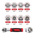 Hand Wrench 48 in 1 Swivel Head Multi Tool in One So Socket Ratchet 360 Degree Rotating Large Head Size Works Spline Bolts Multifunction Pass Torx 6-Point Universal Furniture Car Repair. 
