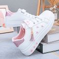 2023Spring and Autumn New White Shoes Soft Sole Sneakers Older Children's Flat Junior High School and Elementary School Students Low-Top Girls' Casual Shoes. 