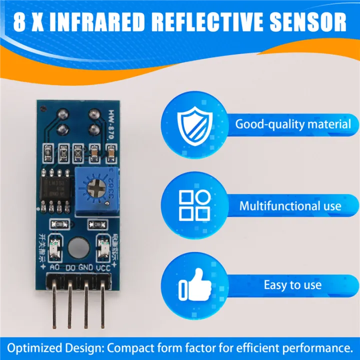 Reliable8pcs%20TCRT5000%20Reflective%20Sensor%20IR%20Photoelectric%20Switch%20Barrier%20Line%20Track%20Module%20For%20Arduino%20Smart%20Car%20Robot%20-%20Image%202