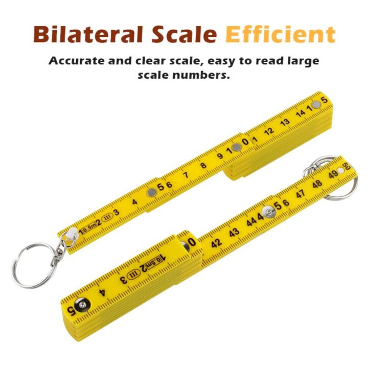 Scale Ruler Switchable Multi Functional 0.5m 10-Fold Folding Ruler Double-sided Scale Anti ...